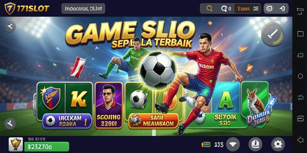 Tampilan gameplay seru dengan tema sepak bola.