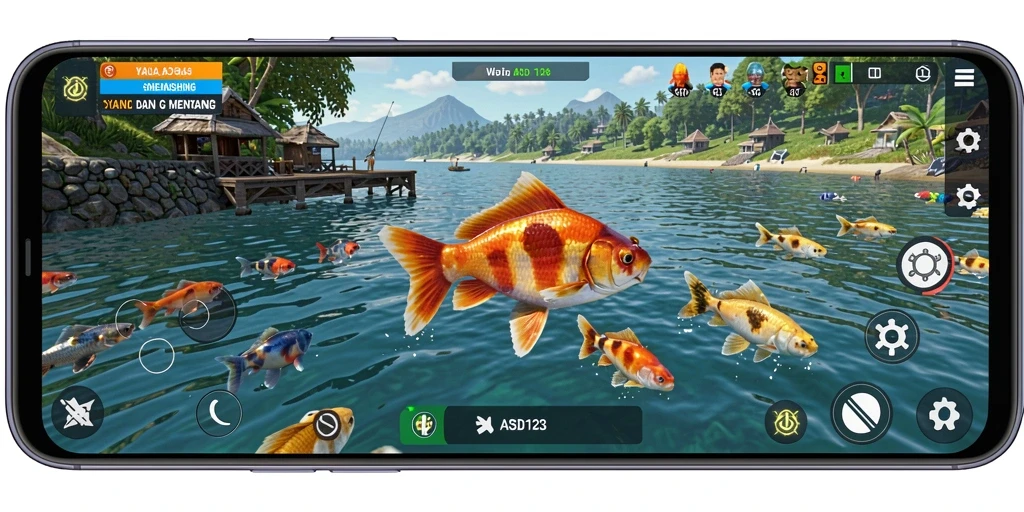 Tampilan gameplay menakjubkan dari ASD123 dengan suasana memancing yang realistis.