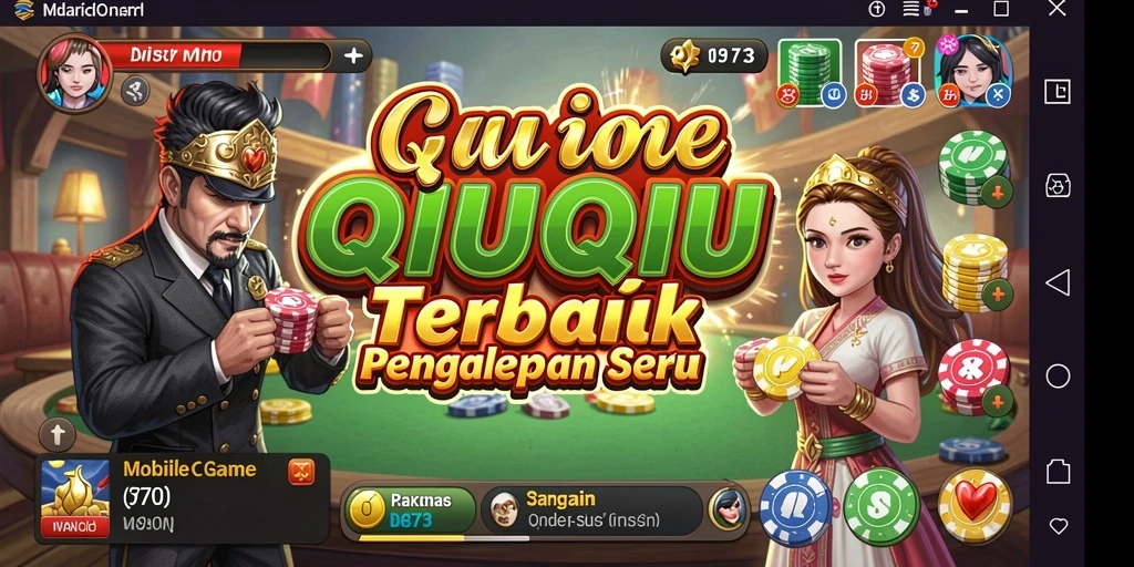 Tampilan gameplay seru dari D73 pada permainan QiuQiu.