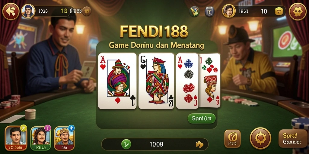 Tampilan gameplay seru dalam FENDI188 saat bermain Domino.