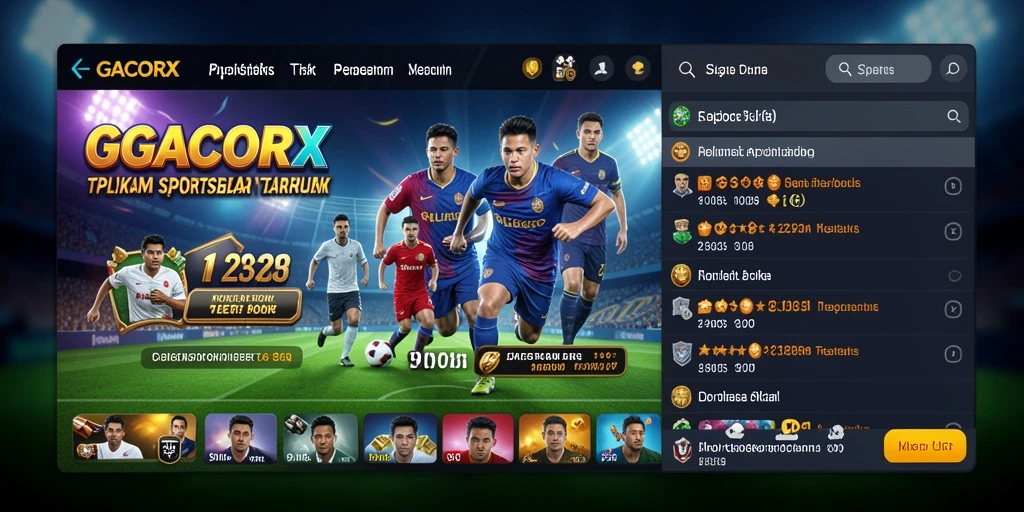 Tampilan utama GACORX yang menampilkan berbagai opsi taruhan olahraga.