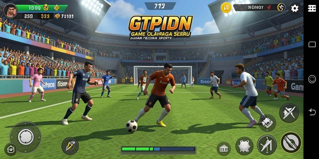 Tampilan gameplay GTPIDN dengan aksi olahraga yang mendebarkan.