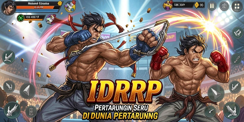 Screenshot gameplay IDRRP menampilkan pertarungan yang mendebarkan dan karakter yang menonjol.