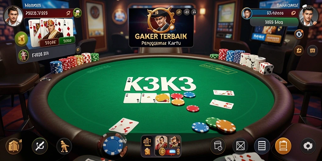 Gameplay Poker menarik dalam K3K3 dengan grafik menawan.