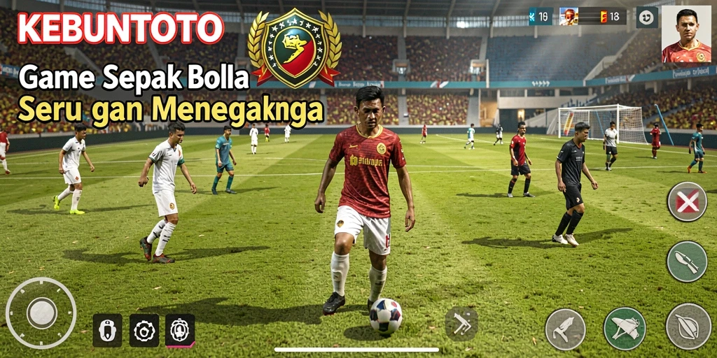 Tampilan gameplay seru dan strategi sepak bola di KEBUNTOTO.