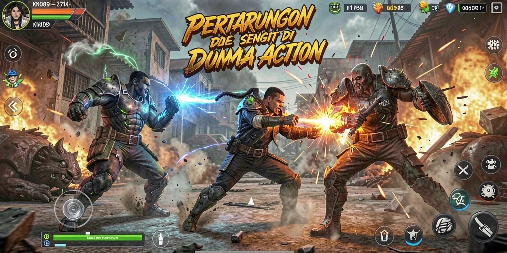 Screenshot gameplay KNO89 menunjukkan aksi bertarung yang mendebarkan.
