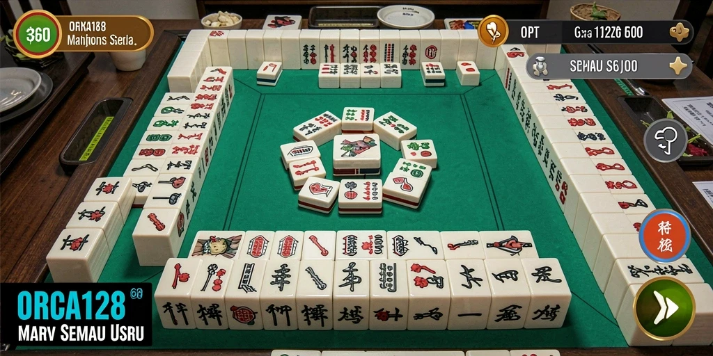Tampilan permainan Mahjong yang menarik dan mengasyikkan.