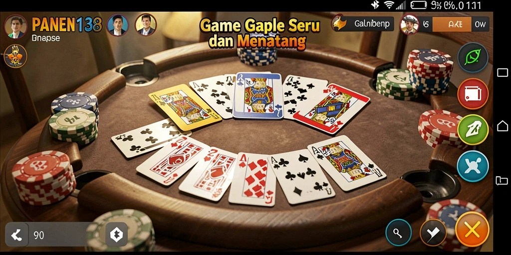 Tampilan gameplay seru PANEN138 dengan fitur Gaple terbaik.