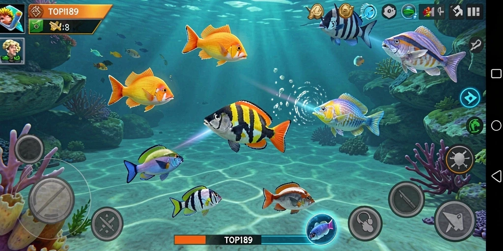 Screenshot gameplay Tembak Ikan TOPI189 yang seru.